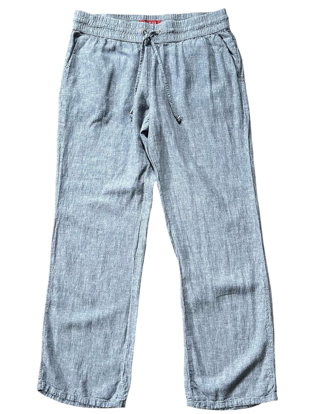 Guess Linen Blend Mid-Rise Straight Leg Casual Summer Pants Small